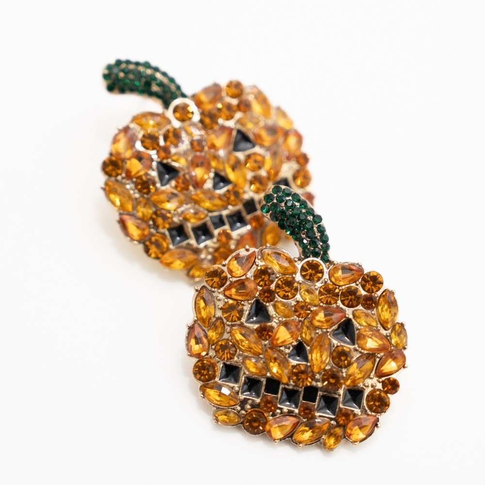 Halloween Jack O Lantern‎ Rhinestone Earrings. New! - Picture 5 of 5